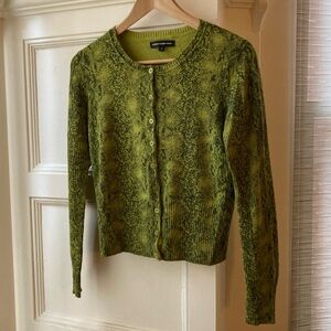 Express Snakeskin print cardigan, size medium